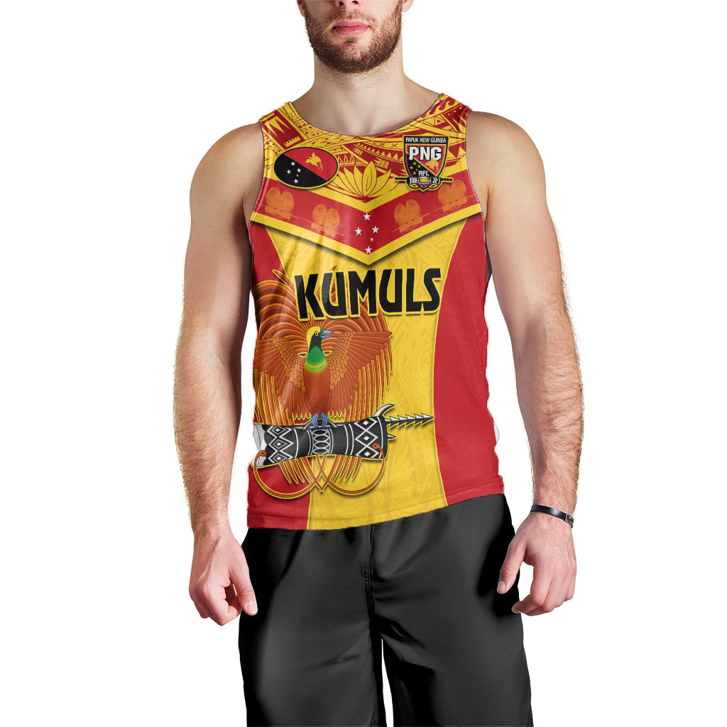 Papua New Guinea Rugby Men Tank Top PNG Kumuls Bird Of Paradise Yellow
