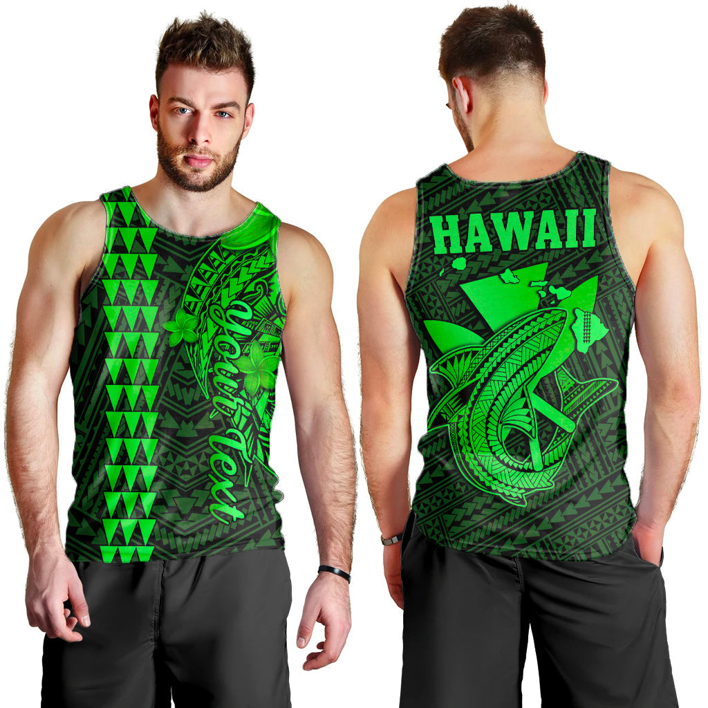Custom Personalised Hawaii Men Tank Top Kakau Kanaka Maoli Combine Polynesian Shark Ver.02