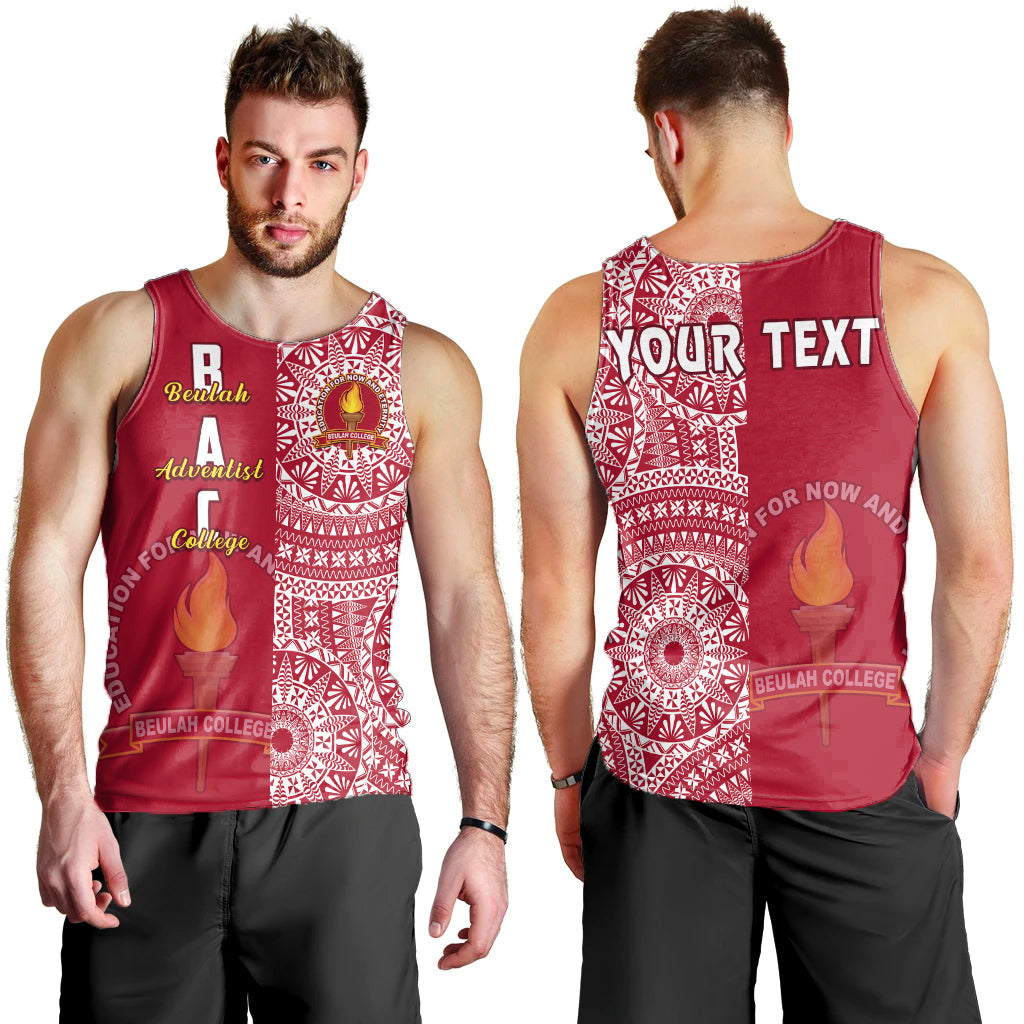 Custom Personalised Beulah Tonga College Men Tank Top Tongan Ngatu Pattern