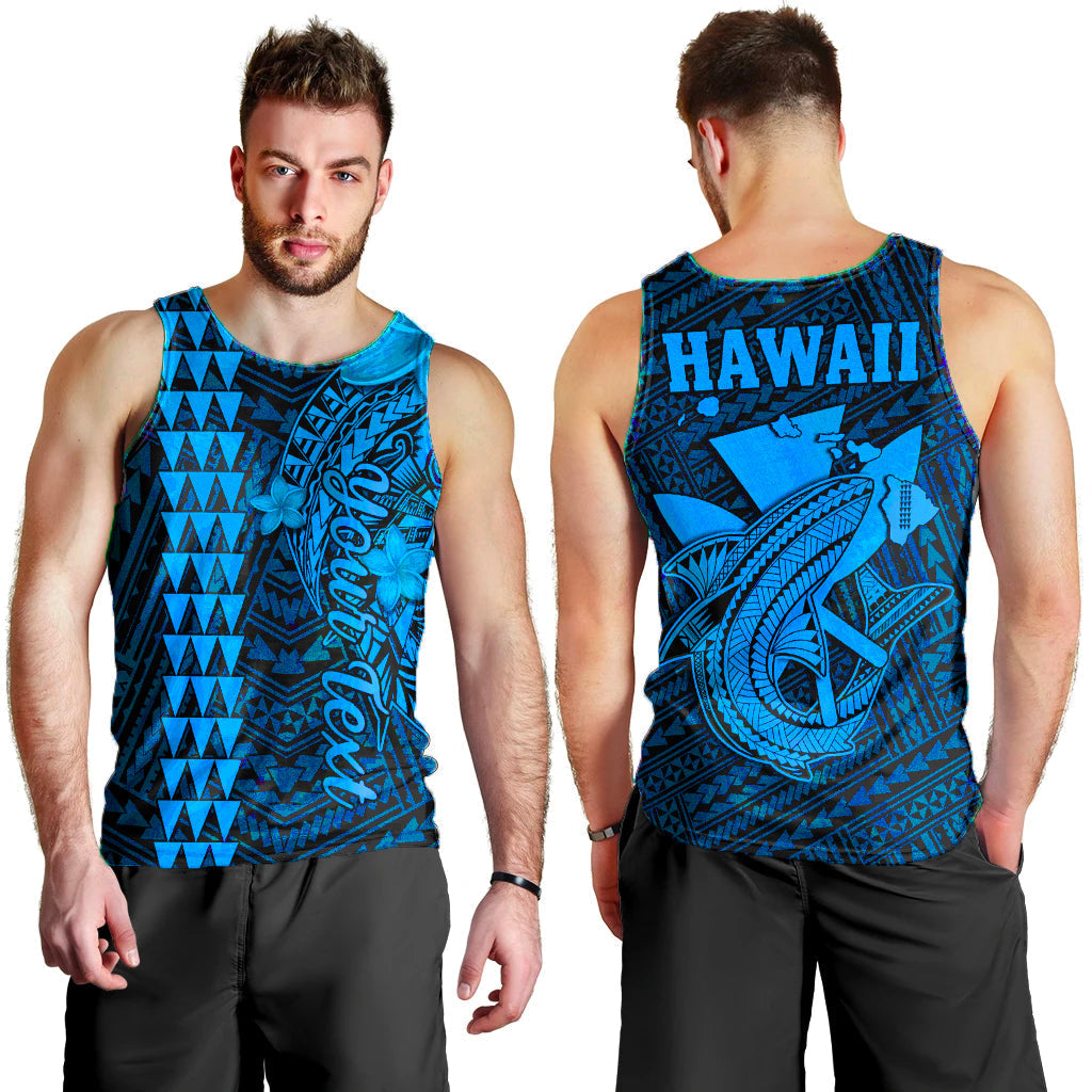 Custom Personalised Hawaii Men Tank Top Kakau Kanaka Maoli Combine Polynesian Shark Ver.03