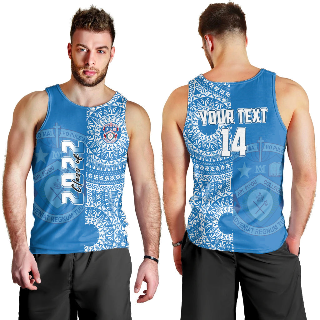 Custom Text And Number Apifoou Tonga College Men Tank Top Class Of Year Tongan Ngatu Pattern
