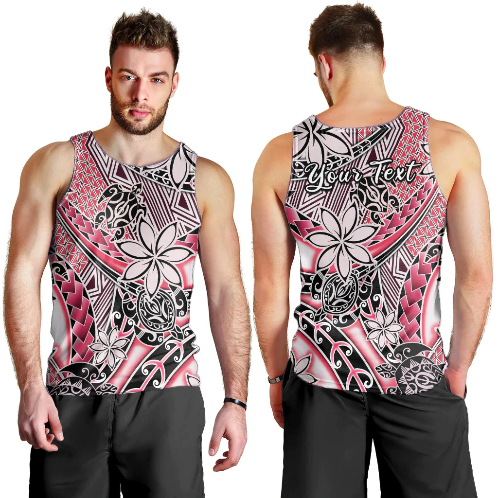 Custom Personalised Hawaii Men Tank Top Tribal Plumeria With Polynesian Turtle Ver.03
