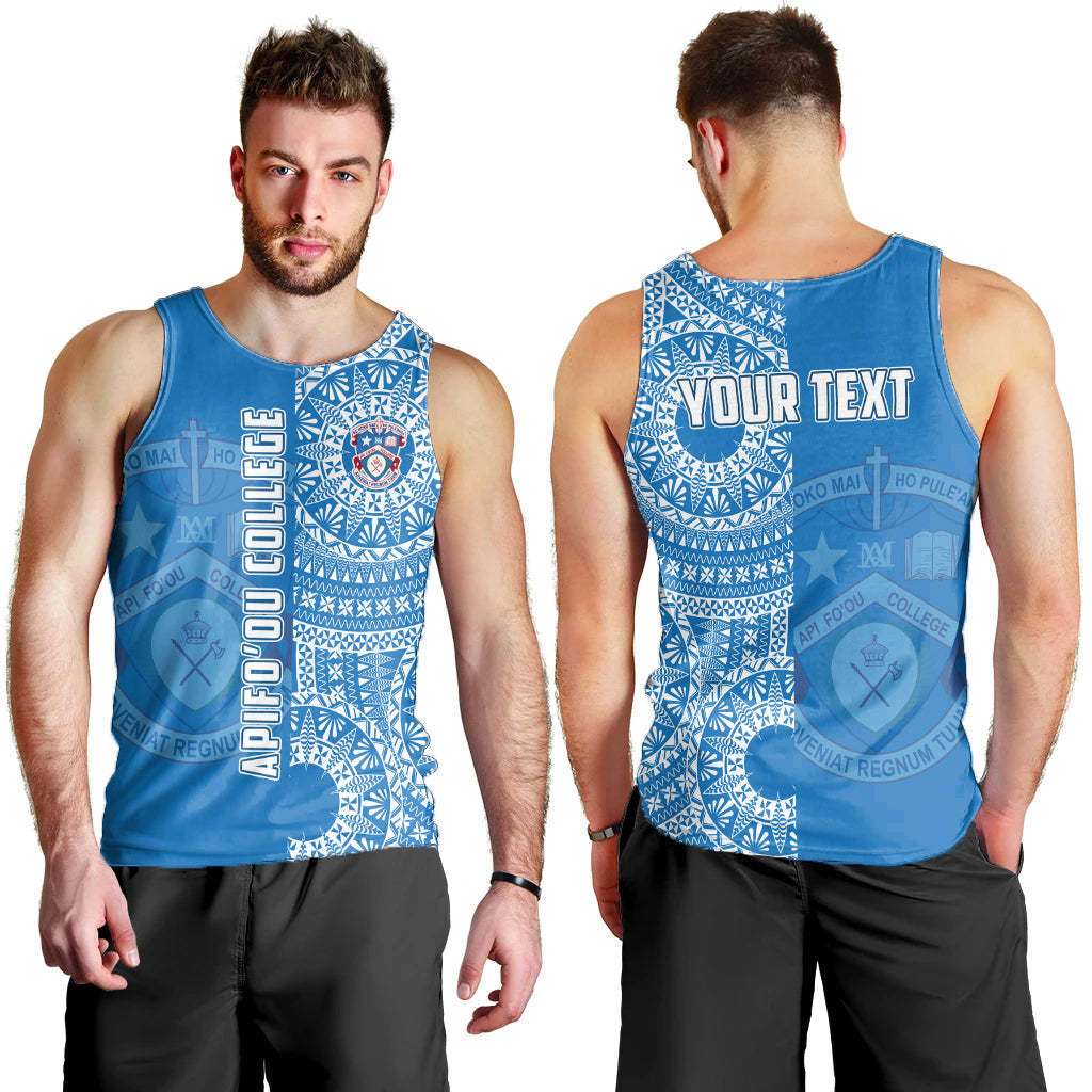 Custom Personalised Apifoou Tonga College Men Tank Top Tongan Ngatu Pattern