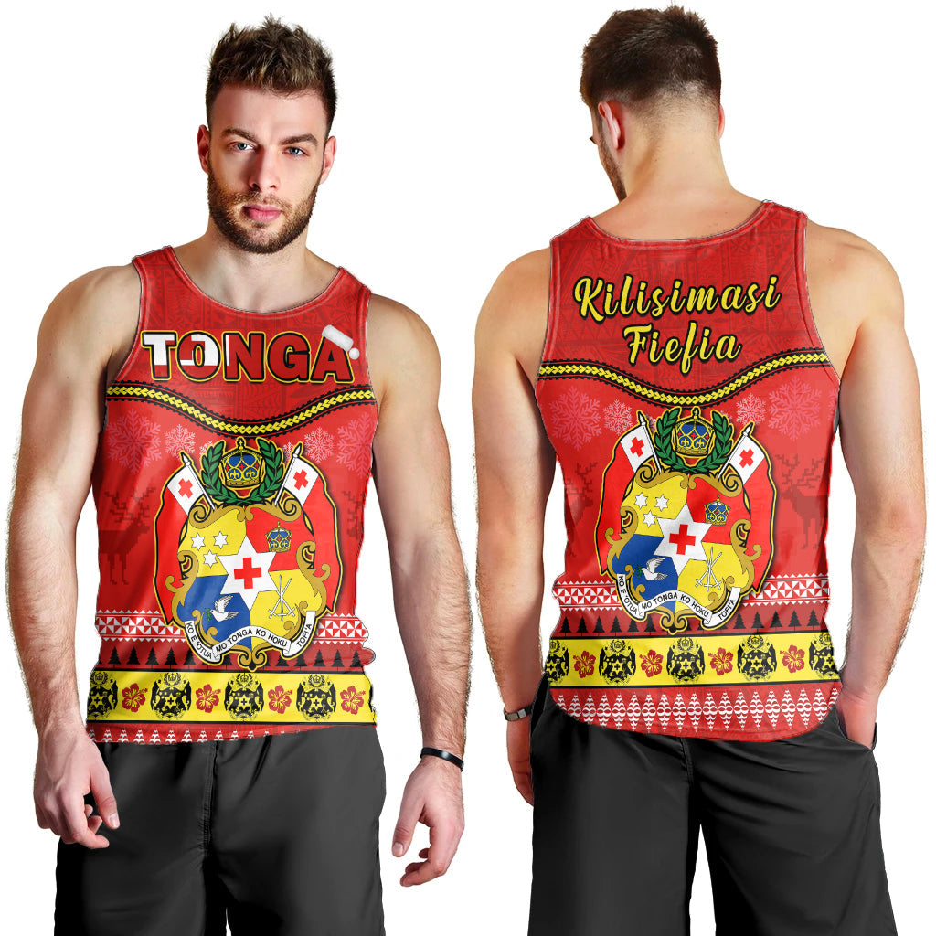 Tonga Christmas Men Tank Top Tongan Ngatu Kilisimasi Fiefia