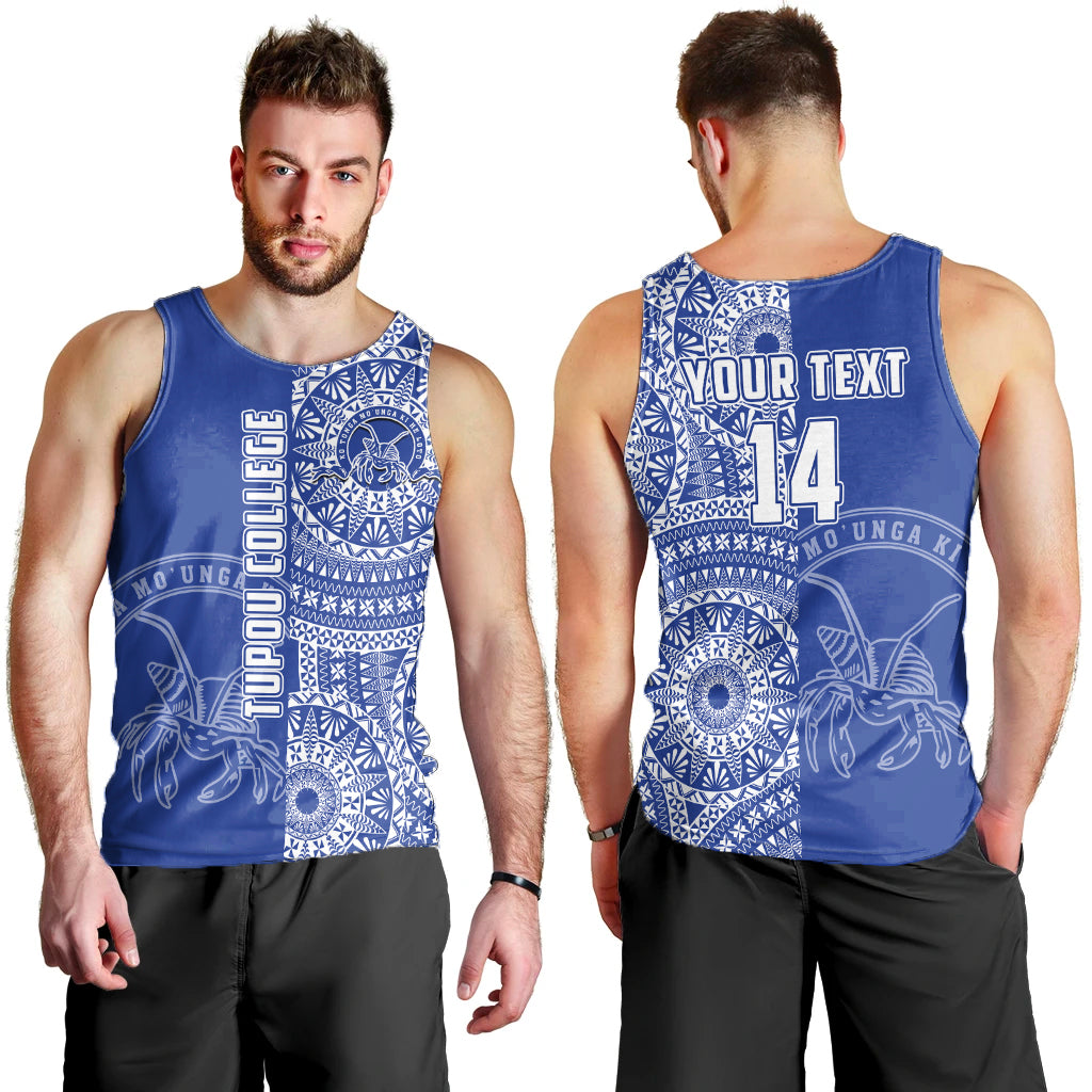 Custom Text And Number Tupou Tonga College Men Tank Top Class Of Year Tongan Ngatu Pattern
