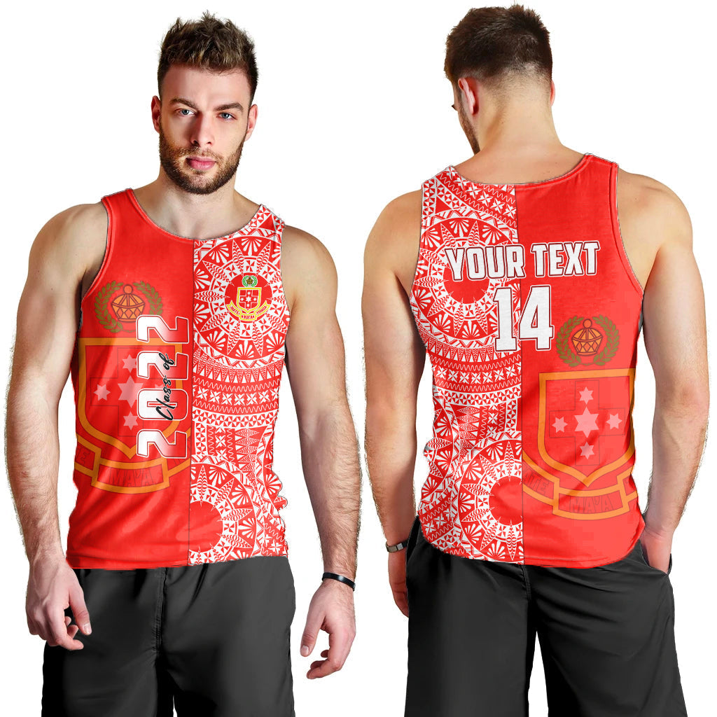 Custom Text And Number Kolisi Tonga High School Men Tank Top Class Of Year Tongan Ngatu Pattern