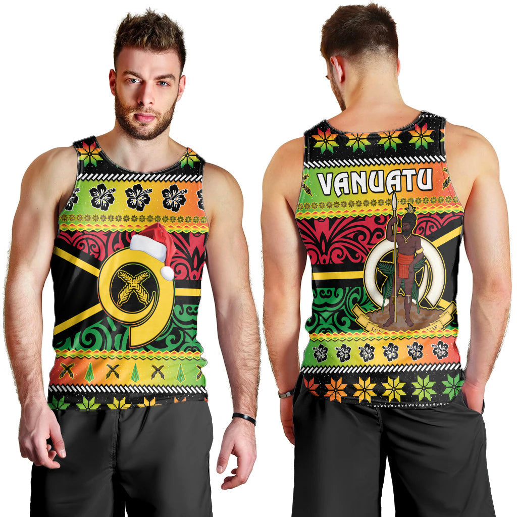 Vanuatu Christmas Men Tank Top Pig Tusk Polynesian Joyeux Noel Flag Art