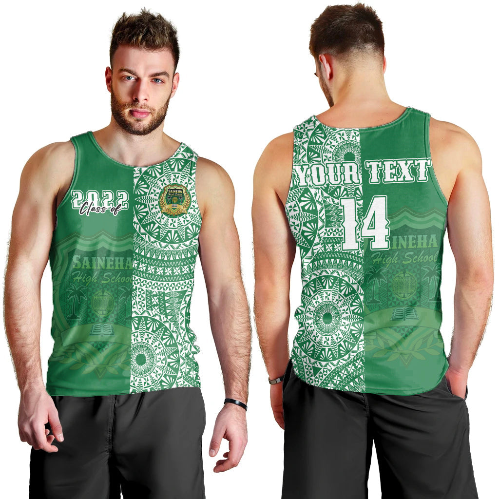 Custom Text And Number Tonga Saineha High School Men Tank Top Class Of Year Tongan Ngatu Pattern