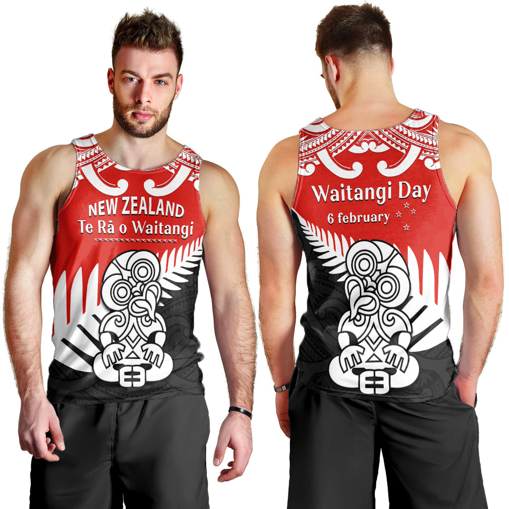 Waitangi Day Men Tank Top Tino Rangatiratanga Flag With Tiki Maori Fern