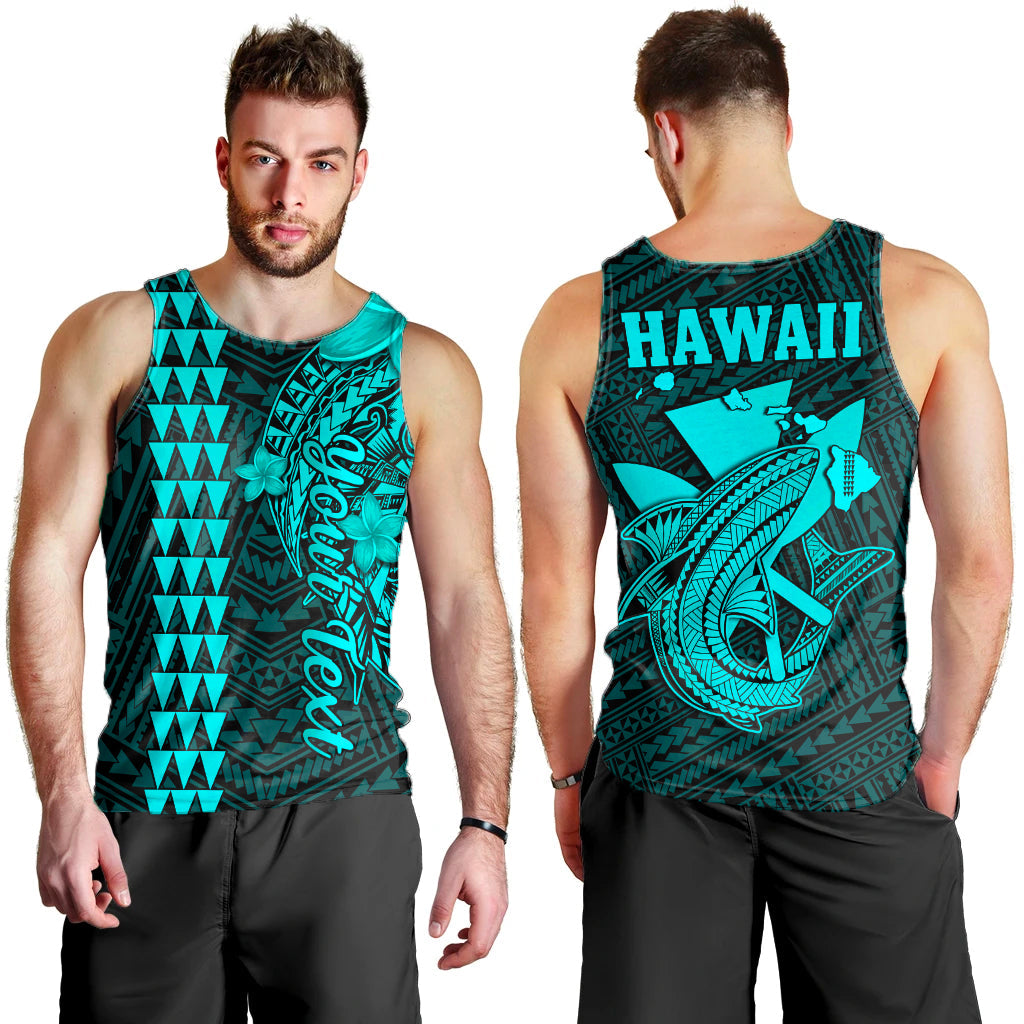 Custom Personalised Hawaii Men Tank Top Kakau Kanaka Maoli Combine Polynesian Shark Ver.04