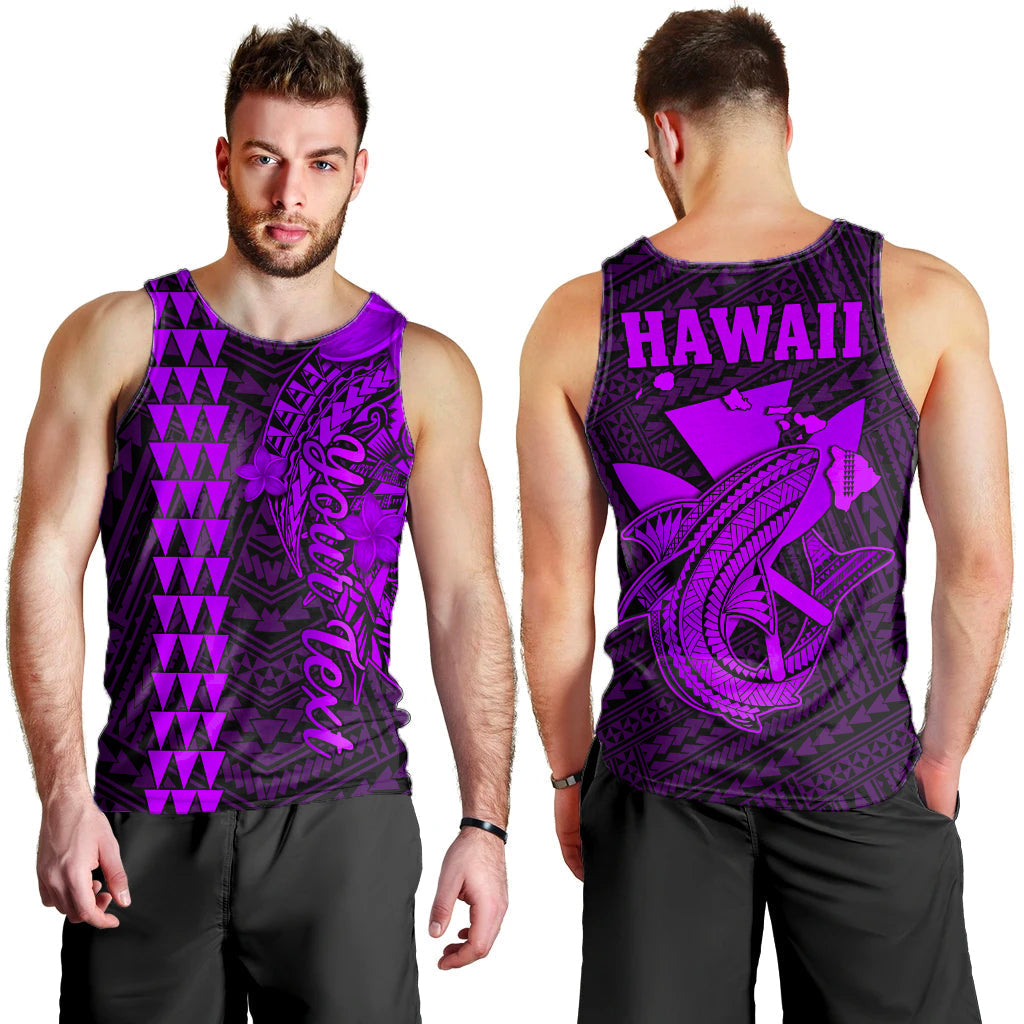 Custom Personalised Hawaii Men Tank Top Kakau Kanaka Maoli Combine Polynesian Shark Ver.05