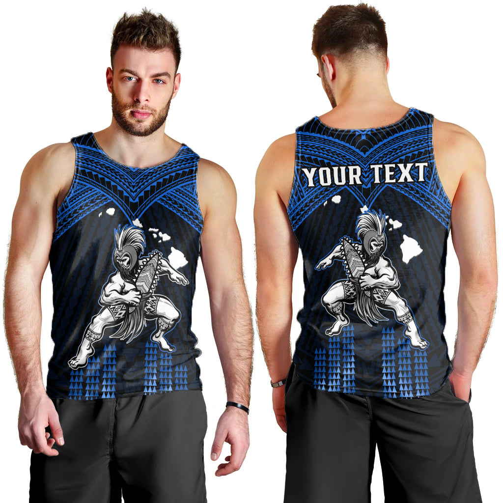 Custom Personalised Hawaii Men Tank Top Hawaiian Warrior With Weapon Polynesian Ver.06