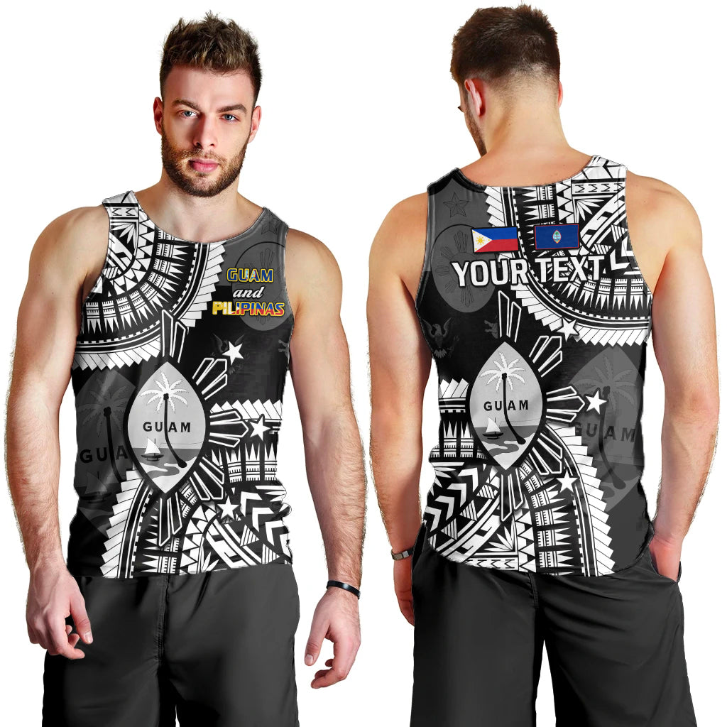 Custom Personalised Guam and Philippines Men Tank Top Guaman Filipinas Together Black