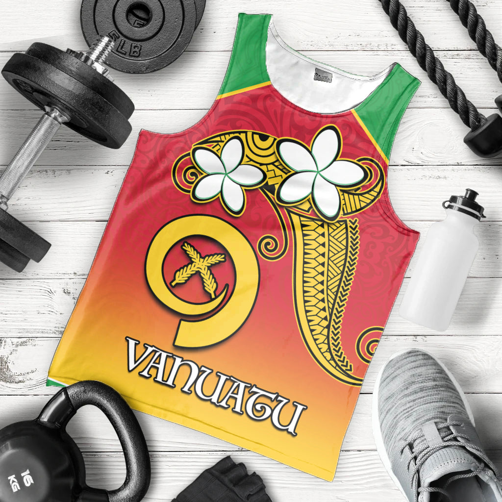 Vanuatu Novelty Men Tank Top Frangipani Tropical Spa Flower