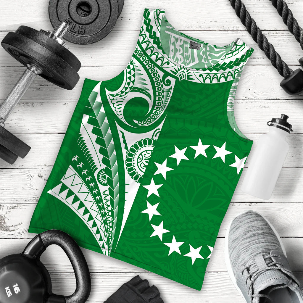 Cook Islands Tatau Men Tank Top Symbolize Passion Stars Version Green