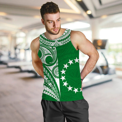 Cook Islands Tatau Men Tank Top Symbolize Passion Stars Version Green