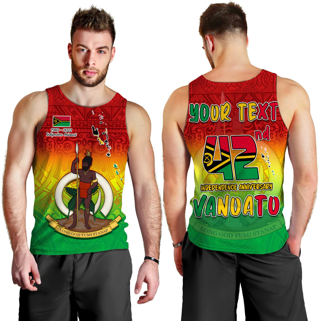 Custom Personalised Vanuatu Independence Day Men Tank Top 42nd Anniversary Yumi Yumi Yumi