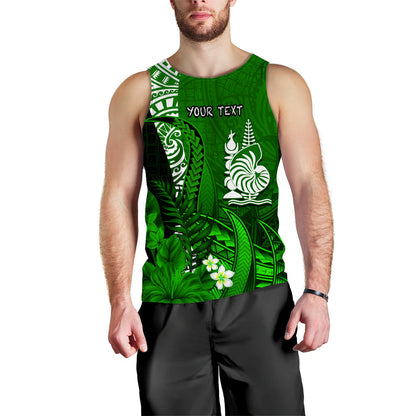 Custom Personalised New Caledonia Men Tank Top Nautilus Green Polynesian Hibiscus