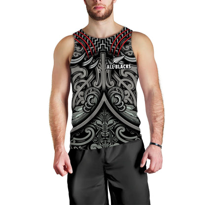 Custom Text and Number New Zealand Silver Fern Rugby Men Tank Top All Black NZ Maori Pattern