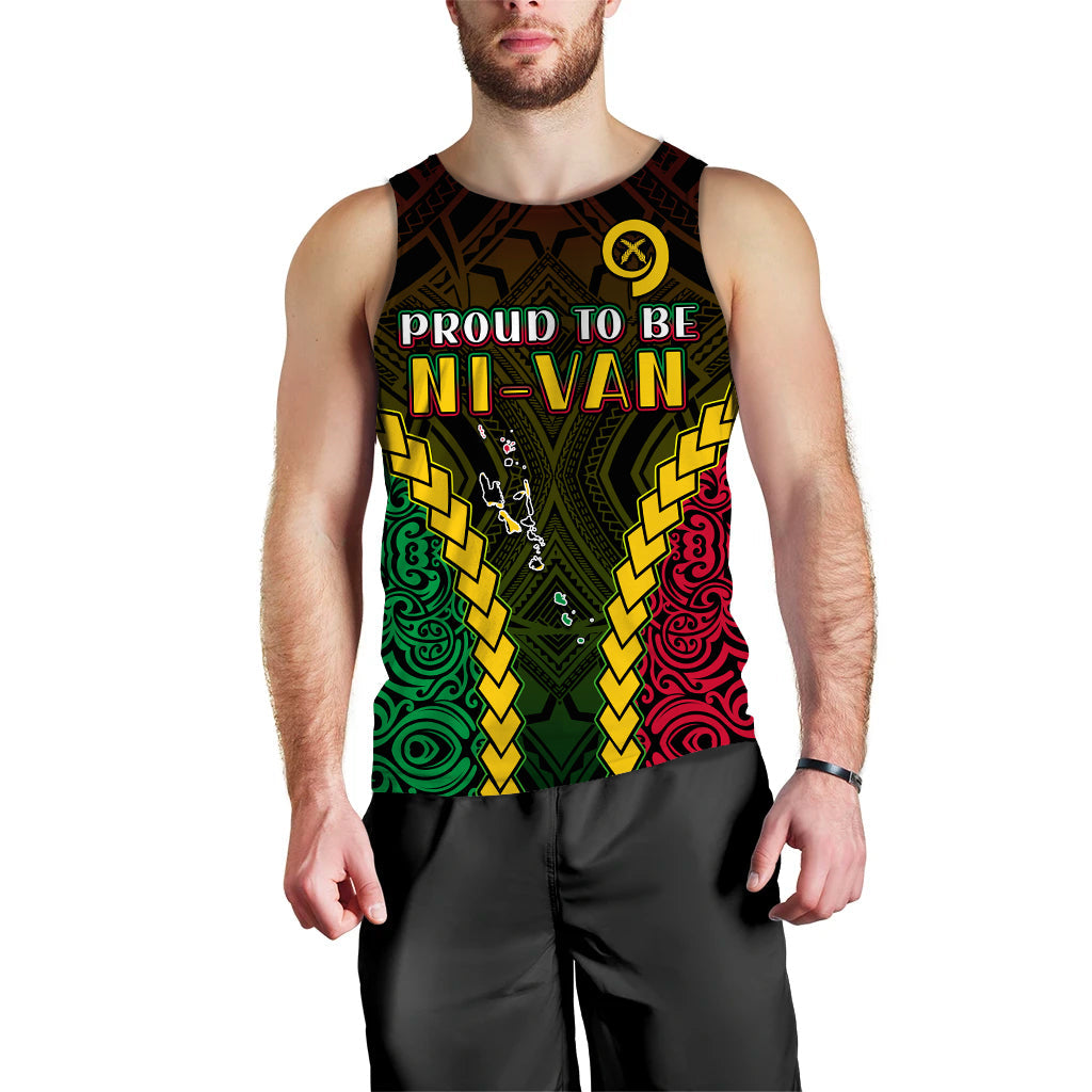 Vanuatu Indigenous Men Tank Top Proud To Be Ni Vanuatu Polynesian Pattern
