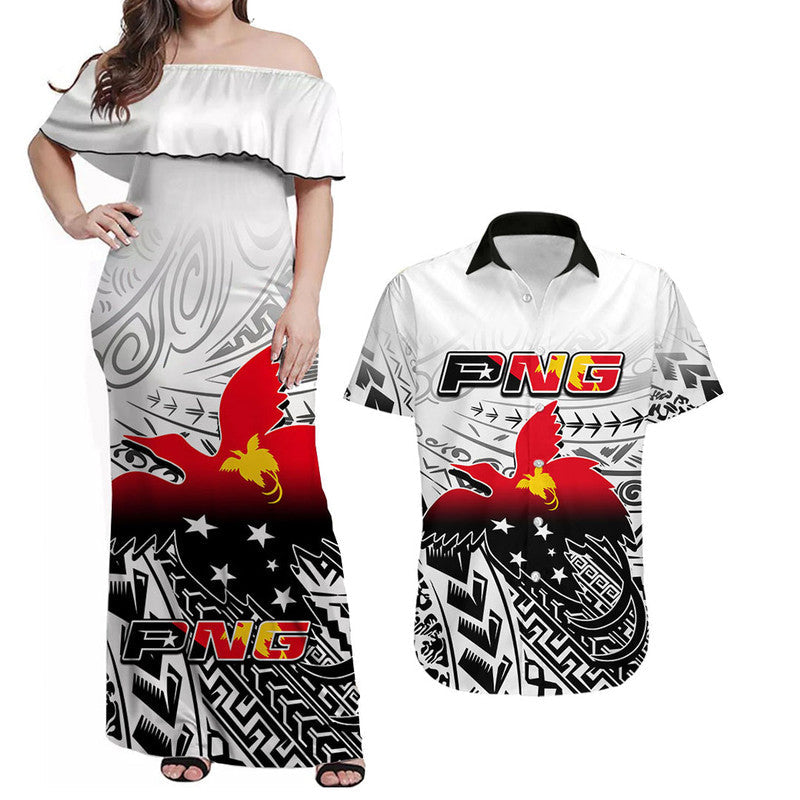 (Custom Personalised) Matching Outfits For Couples Papua New Guinea Patterns Combo Dress And Shirt