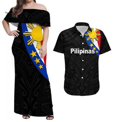 Matching Outfits For Couples Pilipinas Combo Dress And Shirt Simple Style Black