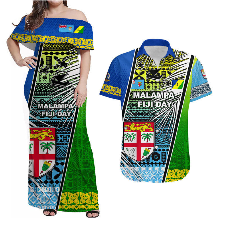 Matching Clothes For Couples Vanuatu Malampa Fiji Day Combo Dress And Shirt 2022