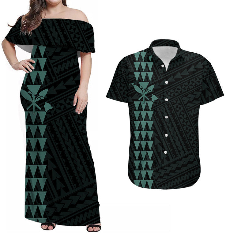 His And Her Matching Outfits Hawaiian Kakau Combo Dress And Shirt Simple Style No.6