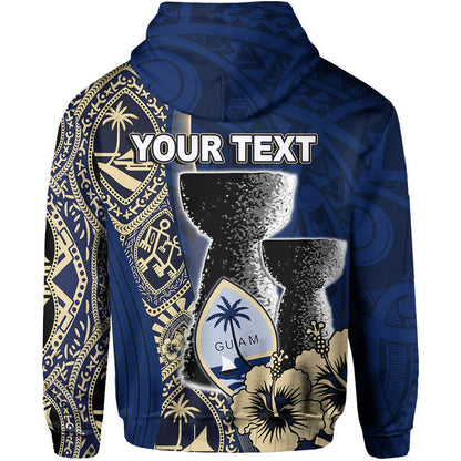 ( Personalised) Guam Chamorro Hoodie Blue Style