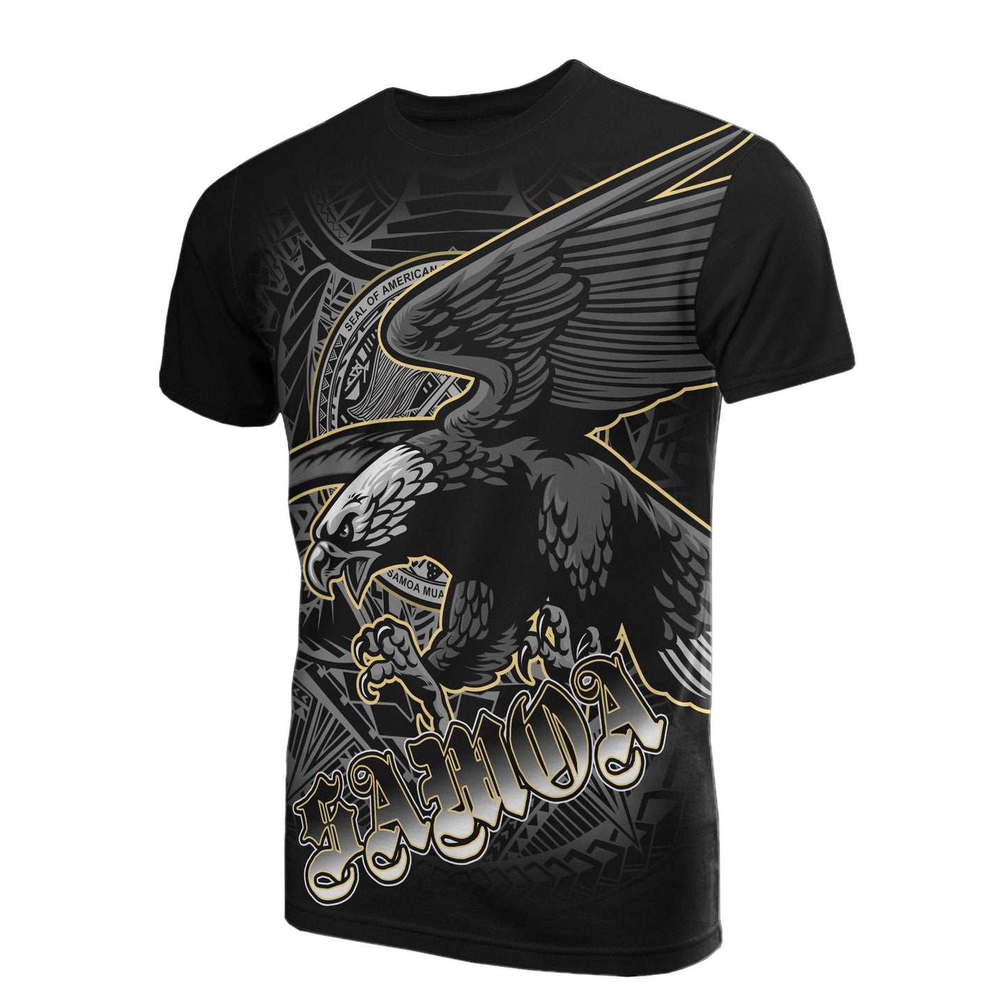 American Samoa Polynesian Eagle All Over Printed T - Shirt - American Samoa Seal