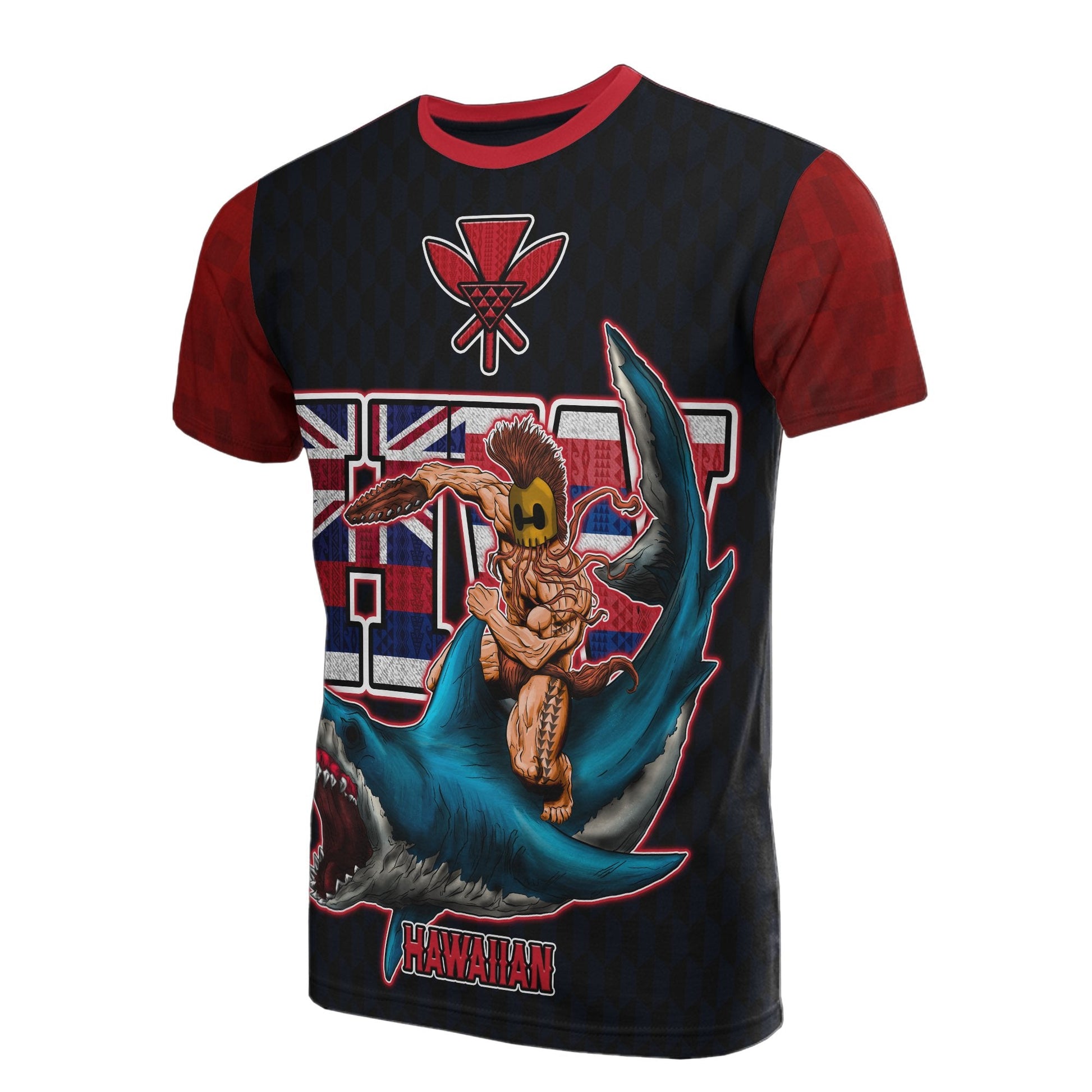 Polynesian Hawaii All Over T Shirt Shark Warrior