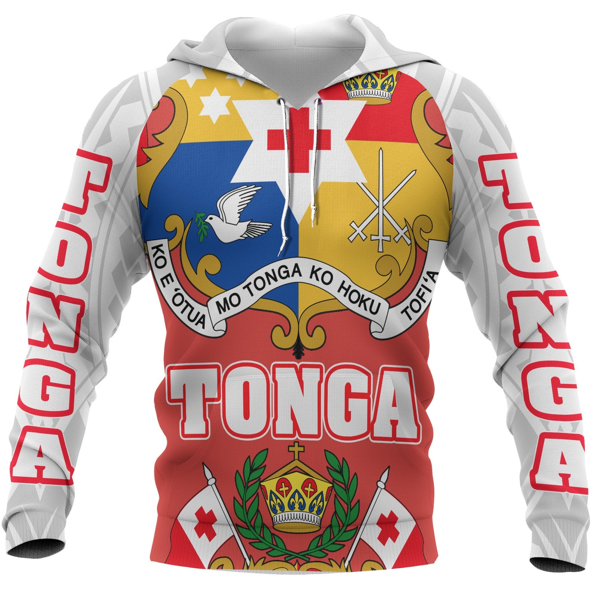 Tonga All Over Hoodie Coat Of Arm