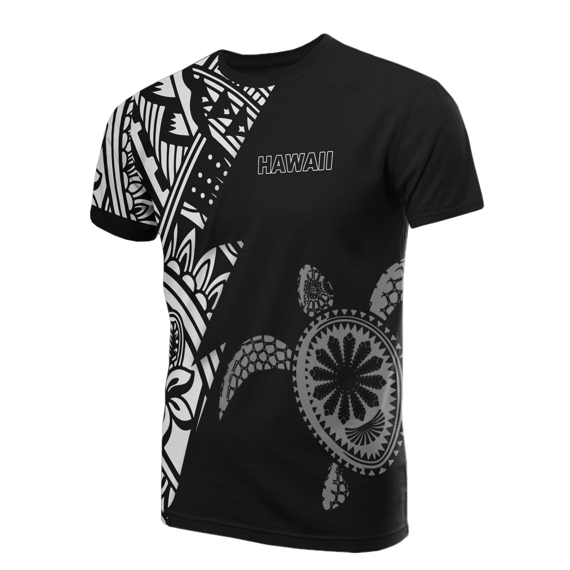 Hawaii Pattern All Over T - Shirt - Hawaii Turtle Black Style