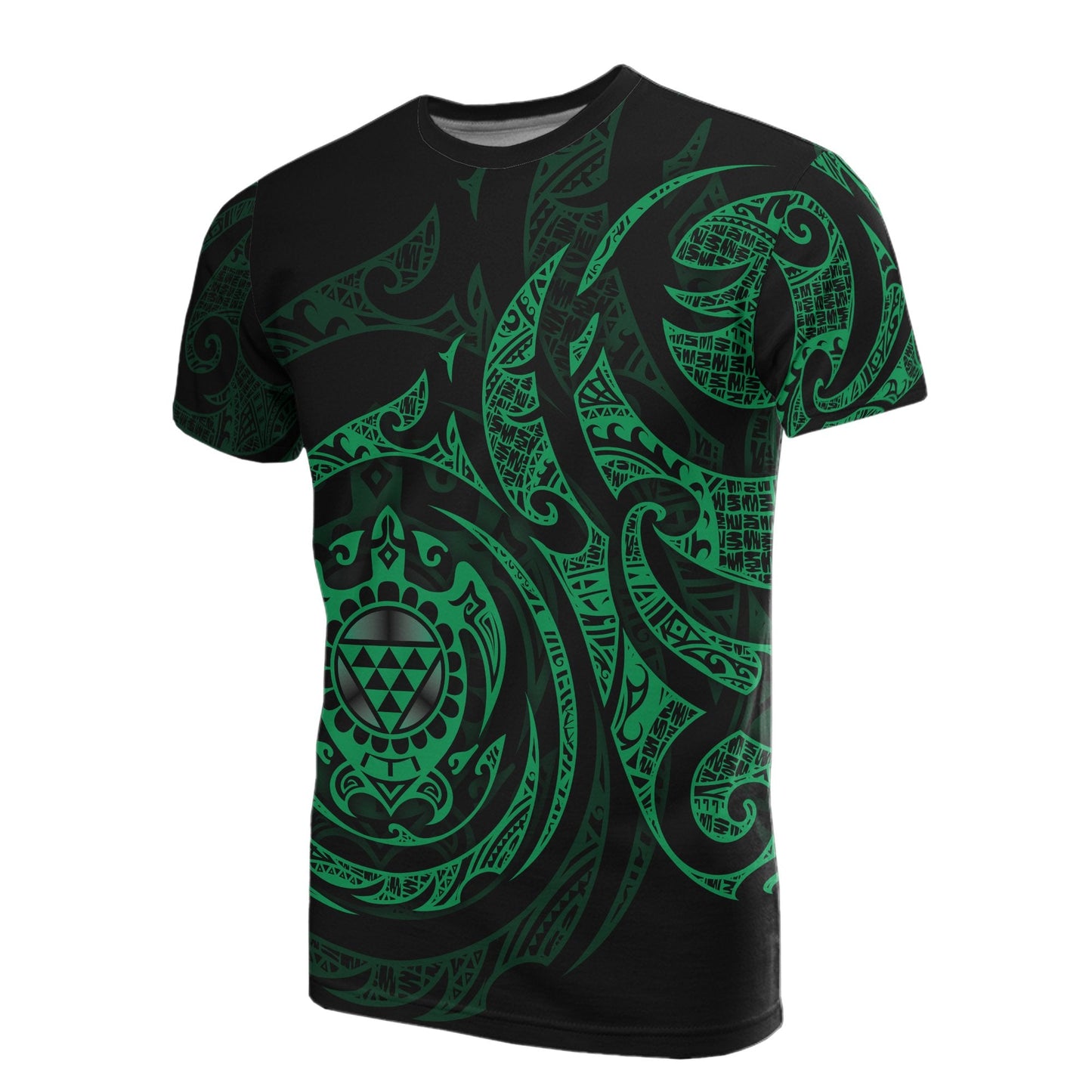 Hawaii All Over T - Shirt - Polynesian Green Turtle Tribal