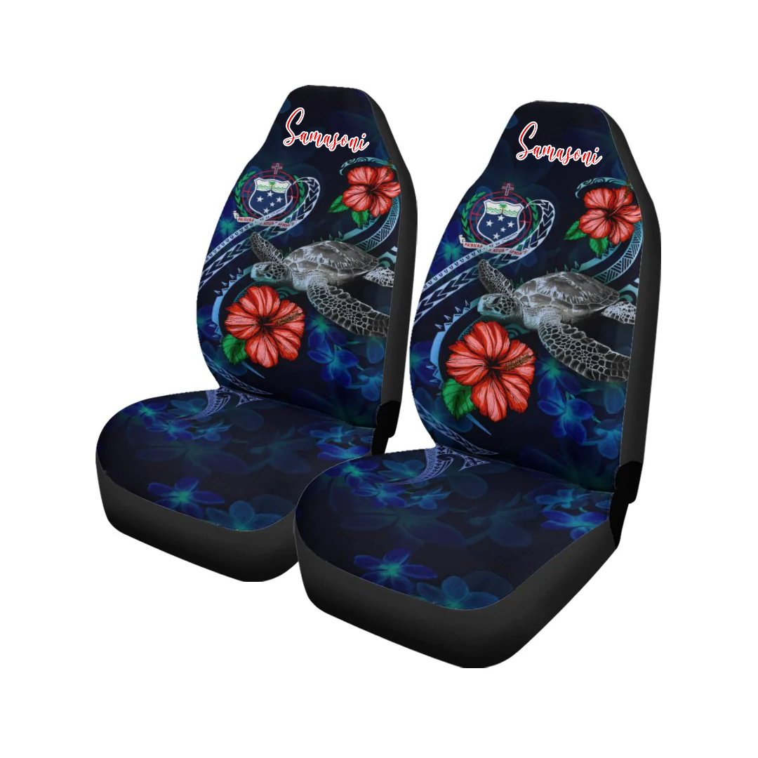 American Samoa Polynesian Car Seat Covers Blue Turtle Hibiscus (Custom) RLT6