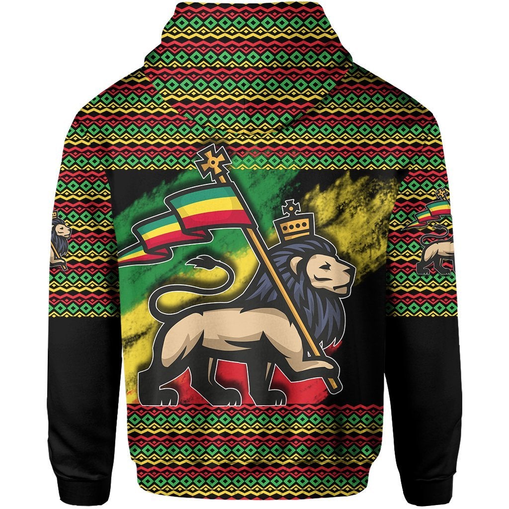 Ethiopia Hoodie Version Lion Of Judah Grunge