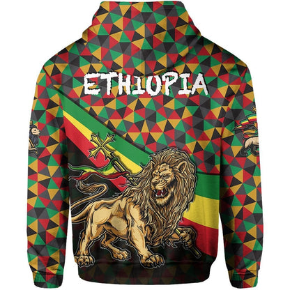 Ethiopia Hoodie Lion Of Judah Rasta Patterns No.2
