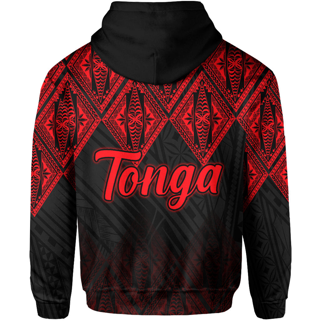 Tonga Hoodie Ngatu Black And Red Style