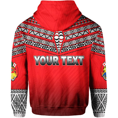 ( Personalised) Tonga Hoodie Ngatu Polynesian Red Style