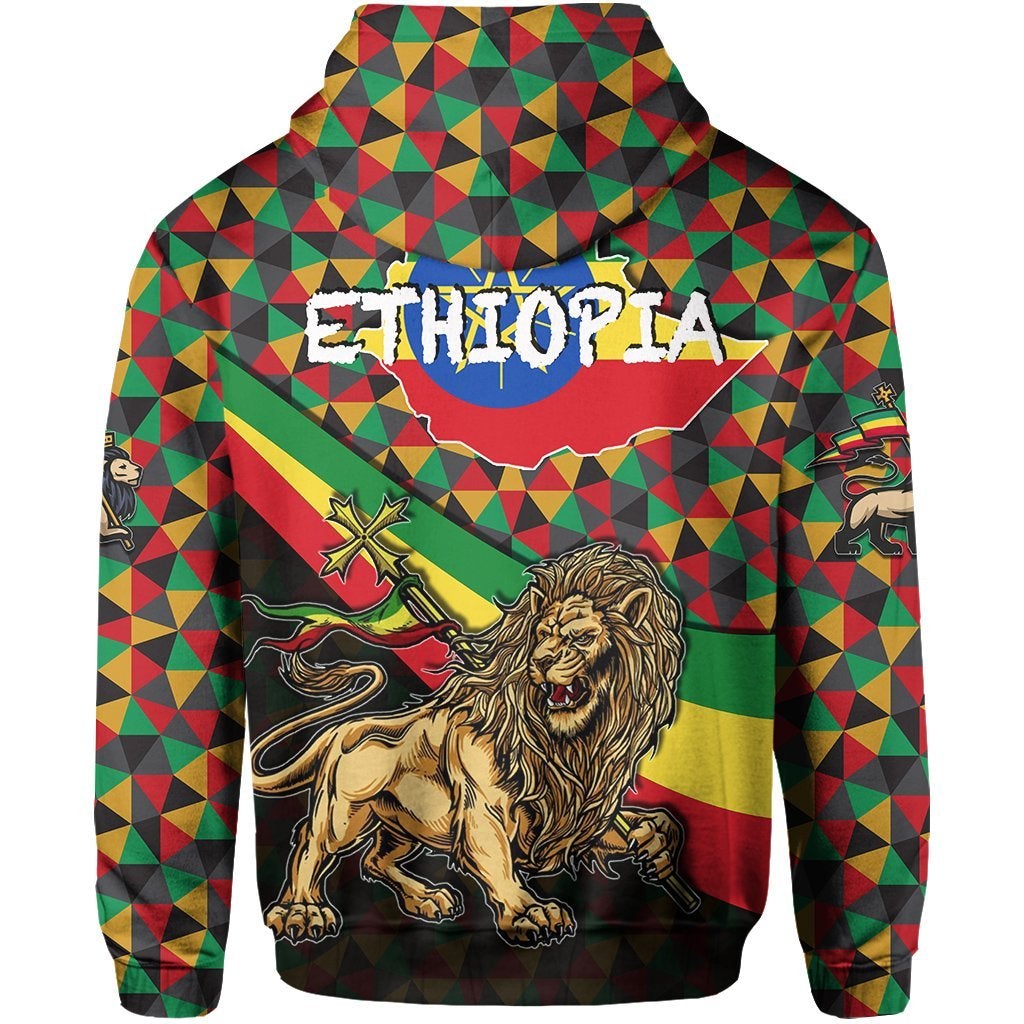 Ethiopia Hoodie Lion Of Judah Rasta Patterns
