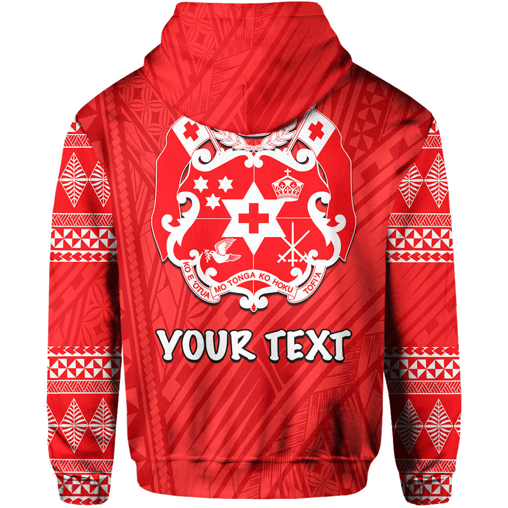 ( Personalised) Tonga Hoodie Ngatu Red Style