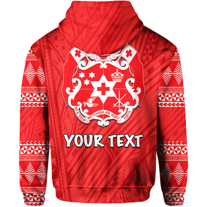 ( Personalised) Tonga Hoodie Ngatu Red Style