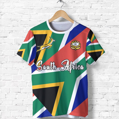 South Africa Springbok T Shirt Flag Patch Up Version