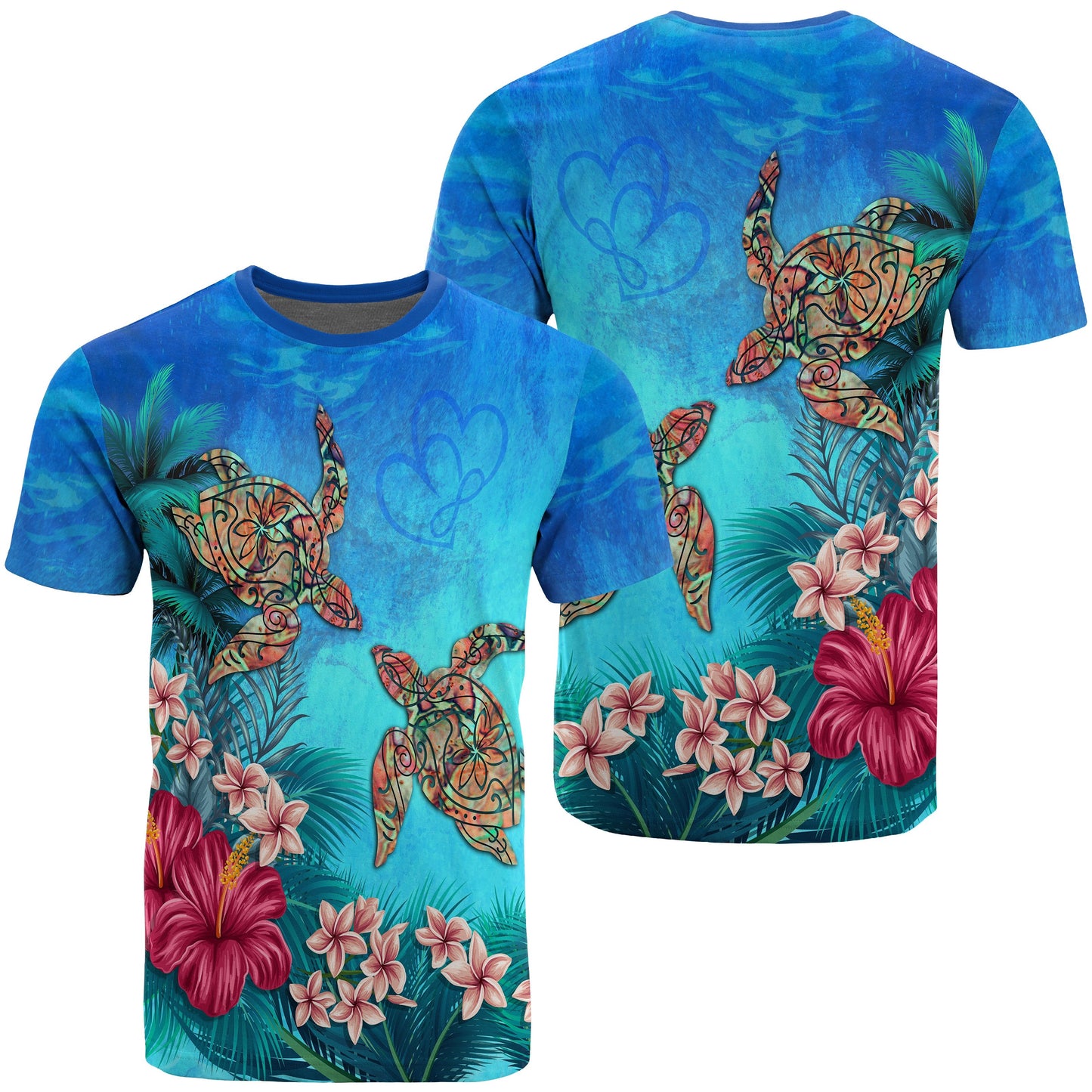 Hawaii Turtle Hibiscus Sea T-Shirt - Ocean Of Love - Ah