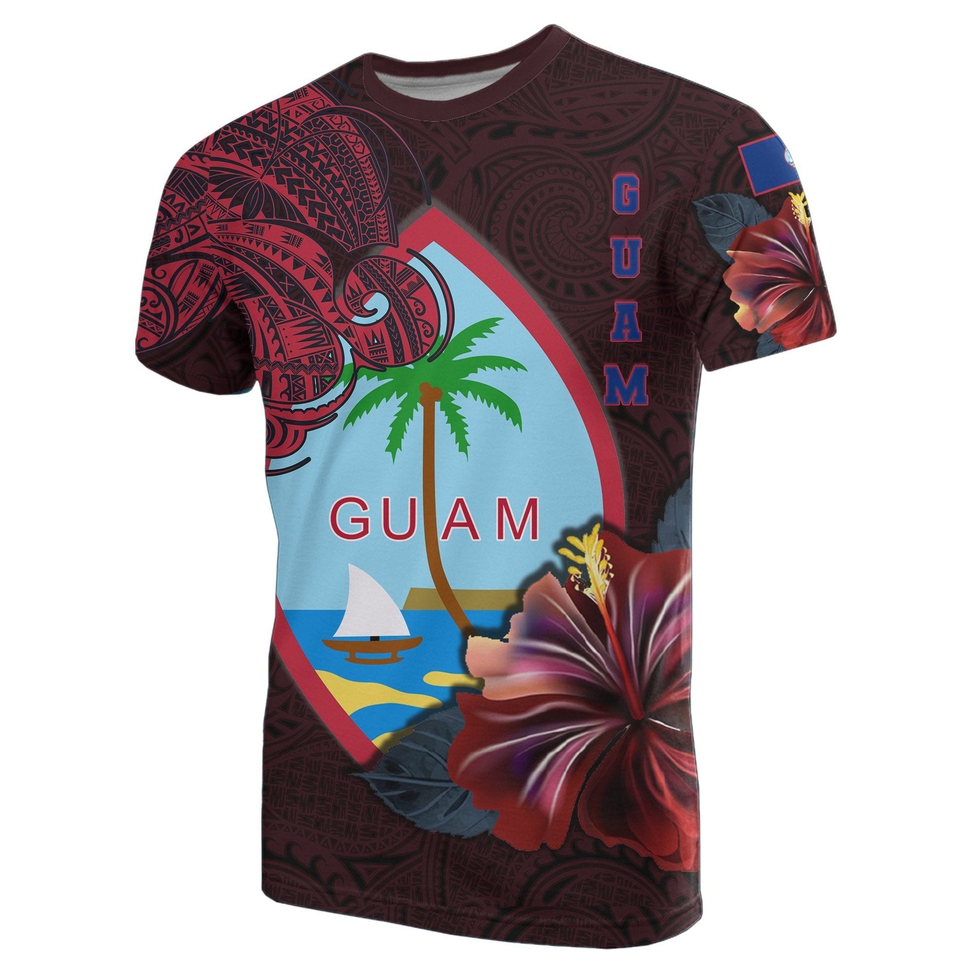 Guam All T Shirt Guam Hibiscus Polynesian