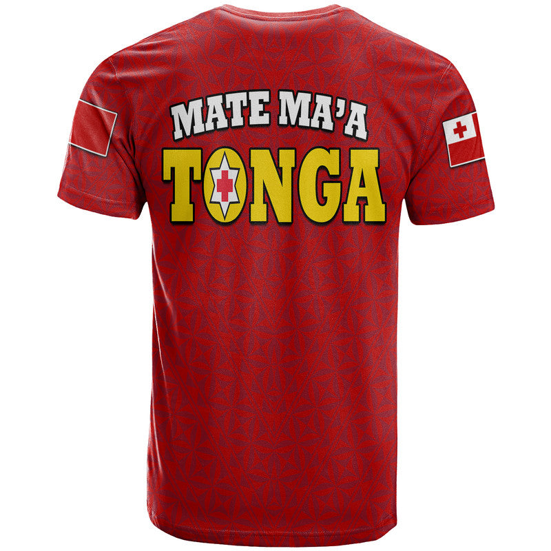 Mate Ma'A Tonga Rugby T Shirt Tongan Kupesi Red Style