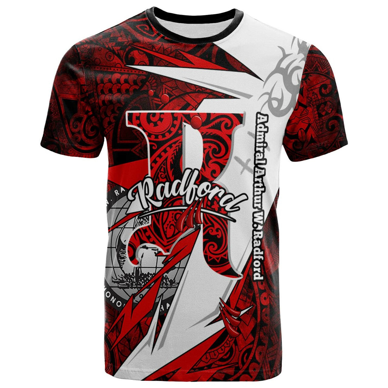 Hawaii Polynesian T-shirt Admiral Arthur W. Radford High School Tribal Pattern