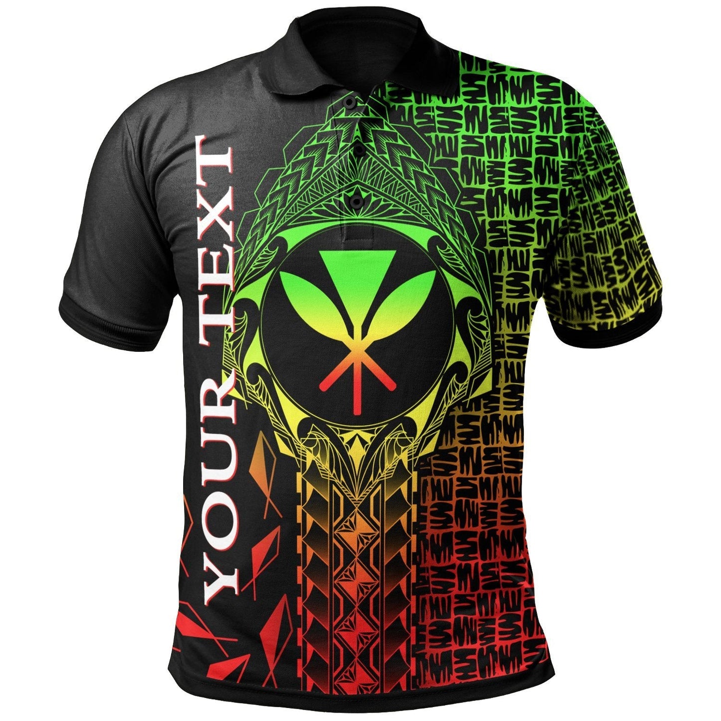 Hawaii PoLo Shirt - Kanaka Maoli Rocket Style Reggae
