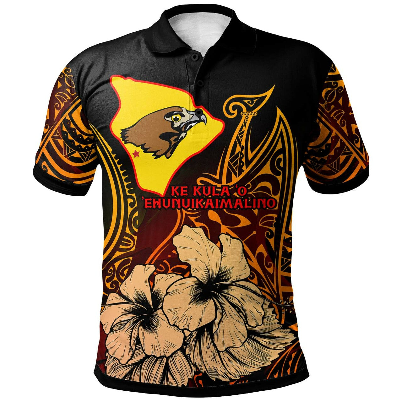 Hawaii Polo Shirt - Ke Kula o Ehunuikaimalino High School with Polynesian Pattern