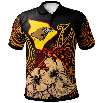 Custom Hawaii Polo Shirt Ke Kula o Ehunuikaimalino High School with Polynesian Pride Pattern